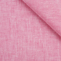 Tissu tissé populaire en mélange coton-lin léger et écologique, teint en fil rose, pour hommes, femmes, filles et garçons, formel et décontracté