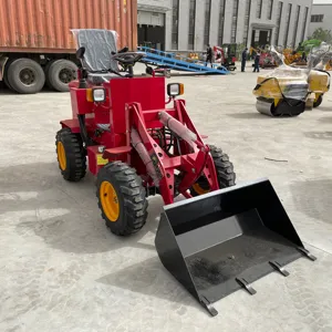 Çatal ile 400kg elektrikli kepçe makine mini tekerlekli traktör kazıcı yükleyici