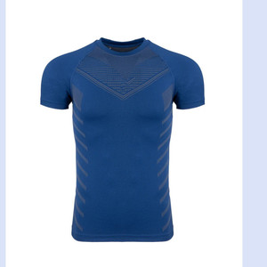 Camiseta Deportiva de Gimnasio de Moda, Transpirable, Sin Costuras, de Secado Rápido, Cuello Redondo, con Logotipo Frontal, para Hombre, Venta al Por Mayor - Product Image 4
