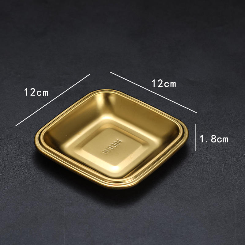 Small size square meal plate (304 gold)