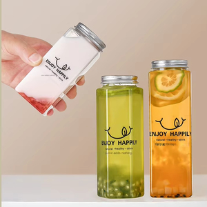ขวดเครื่องดื่มทรงเหลี่ยมใส PET ขนาด 500 มล. สำหรับชาและน้ำผลไม้ พร้อมฝาเกลียวอะลูมิเนียมและรูระบายอากาศ บรรจุภัณฑ์พลาสติก ลดราคาพิเศษ - Product Image 3