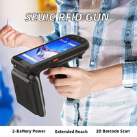 Lecteur-graveur RFID UHF à double batterie Seuic ISO18000-6C 868-956MHz, longue portée, portable, scanner de codes-barres 2D, ABS, contrôle d'accès