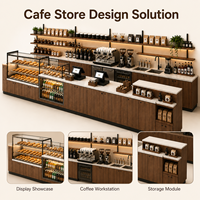 Vitrine de magasin de détail au design moderne pour café, comptoir de boulangerie-café, livraison mondiale, étanche