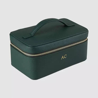 Sac de maquillage en cuir PU en gros, grande capacité, étanche, organiseur de voyage pour articles de toilette, étuis à bijoux, pochette de rangement cosmétique