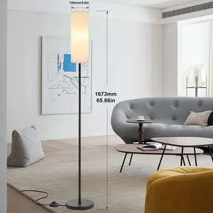 nordisch modern langer stofflampenschutz einfache atmosphäre wohnzimmer schlafzimmer innenraumbeleuchtung dekorative stehlampe