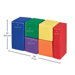 Conjunto de blocos de espuma de cor personalizada Cubo educacional DIY Construção de blocos de construção macios para crianças brincarem