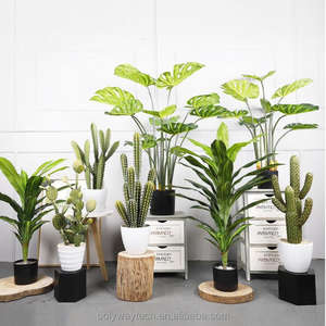 Vente en gros de fausses fleurs et plantes artificielles de luxe en plastique artificielles fausses plantes de décoration en pot plante décorative - Product Image 3