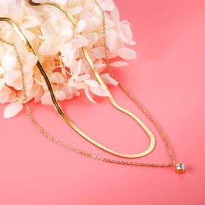 Collar con Colgante de Doble Cadena de Acero Inoxidable, Diseño 2022, Chapado en Oro de 18K con Diamantes, Estilo Hip-Hop, Joyería Moderna y Popular - Product Image 5