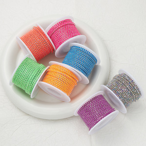 Thời Trang Màu Sắc Khác Nhau Thạch Trim Sân Bạc Vàng Đồng AB Pha Lê Rhinestone Cup Chuỗi Cho Ăn Mặc Phụ Kiện May Mặc - Product Image 2