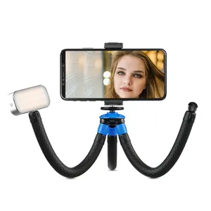 스마트 폰 유튜브 블로깅 셀카 스틱 다기능 여행 카메라 삼각대 구부릴 수있는 문어 데스크탑 삼각대