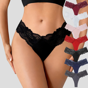 Stock Locale USA: Set <span class=keywords><strong>di</strong></span> 7 Pezzi Tanga in <span class=keywords><strong>Pizzo</strong></span> Traspirante, Mutandine Sexy Senza Cuciture per Donne - Product Image 1