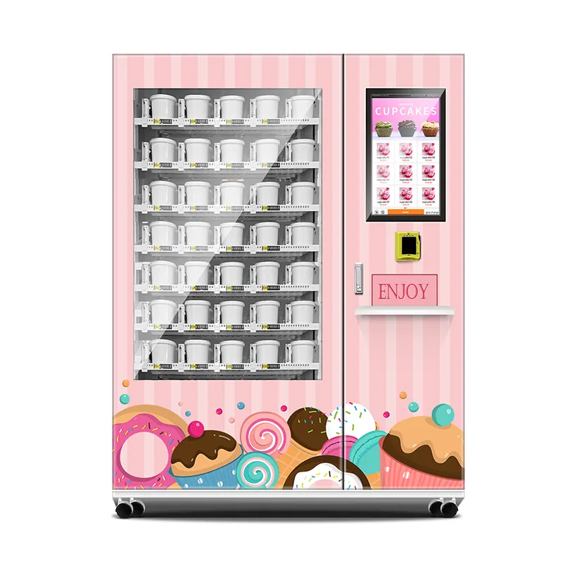 آلة بيع الكعك المبرد Haloo للبيع آلة بيع الفواكه والطعام الطازج مع مصعد مع نظام تبريد