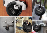 Cadenas à disque en acier inoxydable à 4 chiffres (3 pouces) pour extérieur, entrepôt, abri de jardin, casier de rangement