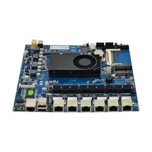 DDR3 ram נתמך 6 LAN האם עם Intel Atom D525 ליבה כפולה 1.8GHz מעבד קומבו