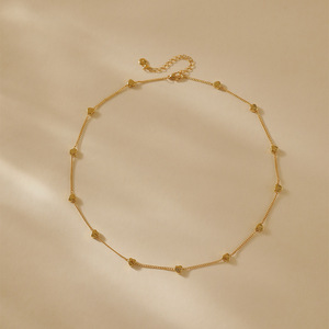 สร้อยคอกระดูกไหปลาร้าสแตนเลสสตีล18K สีทองปรับได้พร้อมแรงบันดาลใจในการออกแบบหัวใจแห่งรักและแฟชั่นที่หรูหราสำหรับผู้หญิง - Product Image 6