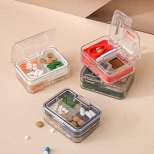 3-in-1 Portable Pill Cutter & Grinder with Sealed Storage Box - Precise Stainless Steel Blade for Pills