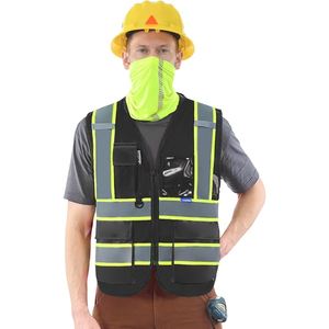 سترة أمان بشعار مخصص مع شريط عاكس، تصميم مقاوم للماء ومتين، مثالية للعمل في الهواء الطلق، سترة أمان بشعار مخصص - Product Image 2
