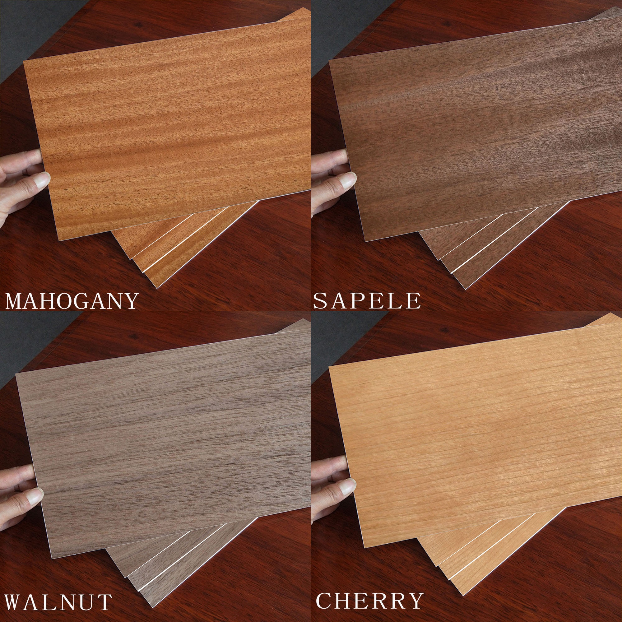 laser cut wood Wood Card Making Raw Materials Walnuts, Sapele, Cherry,Mahogany Blossom Heartwood Custom Plywood