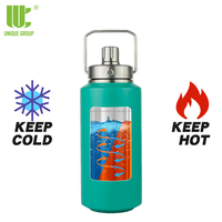 Bouteille d'eau moderne isolée sous vide à double paroi avec large ouverture Conception unique en acier inoxydable Support pour adultes Utilisation en gros