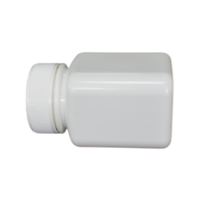 Flacon carré en plastique HDPE de 80ml avec bouchon à vis thermoscellé en feuille d'aluminium pour conserver les médicaments solides, capsule, tablette, pilule bon marché