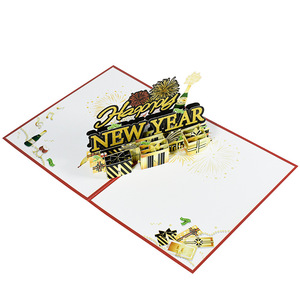 Biglietto d'<span class=keywords><strong>Auguri</strong></span> 3D Pop-Up per Capodanno con Design di Fuochi d'Artificio Glitterati, Scatola Regalo in Carta Ecologica per <span class=keywords><strong>Auguri</strong></span> Festivi - Product Image 4