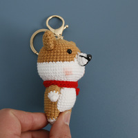 Amigurumi Poupées Animaux en crochet Chiot Akita Chien Shiba Inu Porte-clés Tricotage Tricoté Jouet en peluche Shiba Inu Corgi Porte-clés