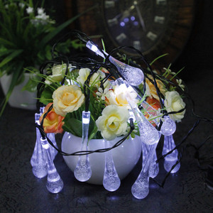 Bán Buôn Kỳ Nghỉ Trang Trí Giá Rẻ Giá Sân Vườn Đám Cưới Đảng Trang Trí Nội Thất LED Năng Lượng Mặt Trời Đầy Màu Sắc Nước Drop Chuỗi Ánh Sáng - Product Image 5