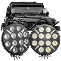 Phare de travail LED rond de 9 pouces, 120W, 12V/24V, double mode, pour camion, 4x4, SUV, UTV, ATV