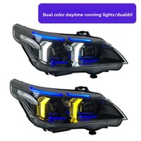 Pour BMW Série 5 E60 03-10, Ensemble de feux de jour à LED et clignotants 12V 50W, Version Thunder à sourcils bleus modifiés