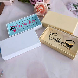 OEM baskılı kirpik ambalaj kutusu çıplak mavi lashbox özel etiket çekmece lashes kutuları vizon takma kirpik için çekin - Product Image 2