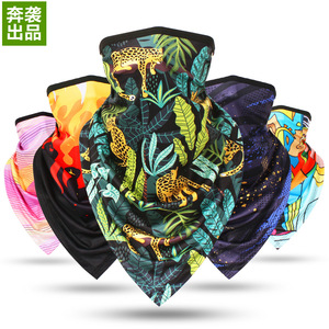 Écharpe triangulaire en soie glacée respirante, masque facial unisexe, cache-cou pour le cyclisme en extérieur, bandana de pêche - Product Image 5