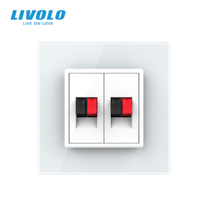 <span class=keywords><strong>Prise</strong></span> murale audio LIVOLO standard britannique 86*86mm 2 modules avec support, borne haut-parleur Hi-Fi premium pour home cinéma et systèmes audio - Product Image 2