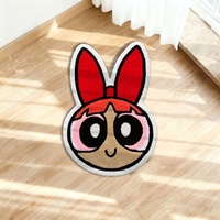 Tapis shaggy rose en fourrure The Simpsons Bart Simpson, tapis de sol tufté fait main sur mesure