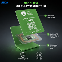 Carte de commentaires Google réutilisable en PVC SIKA, code NFC QR, 13,56 MHz, programmable, étanche, puce NTAG215
