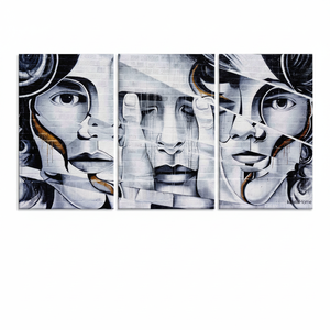 Art graffiti personnalisé moderne : Toile imprimée à suspendre au mur, LOT DE 3 TOILES - Product Image 2