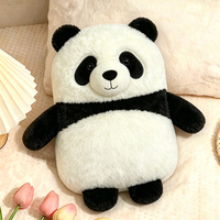 Bolsa de Agua Caliente de Goma con Diseño de Panda de Peluche, 500ml / 1000ml, Botella de Agua Caliente con Funda Suave para Terapia