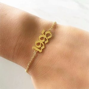 <span class=keywords><strong>Bracelet</strong></span> de <span class=keywords><strong>cheville</strong></span> en acier inoxydable pour femmes, 12 pièces, bijoux personnalisés avec date de naissance, accessoire de fête unisexe géométrique - Product Image 4