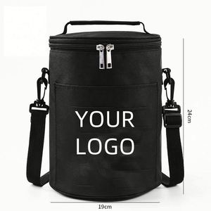 Round <b>Insulated</b> <b>Lunch</b> Bag Thick Aluminum Foil Lined Bento <b>Box</b> for Hot Cold Food Storage Portable Promotion Gift Lightweight - Product Image 3