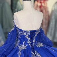 Robes de Quinceañera Jancember 20292, magnifiques, bleu royal, style cœur, empire, avec un grand nœud