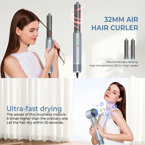Sèche-cheveux ionique haute vitesse 5-en-1 multi-usages pour salon, brosse lissante, peigne, fer à boucler, outils de coiffure - Product Image 3