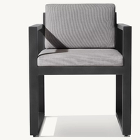 Fauteuil d'extérieur en aluminium de style moderne avec coussin lavable pour villa et parc