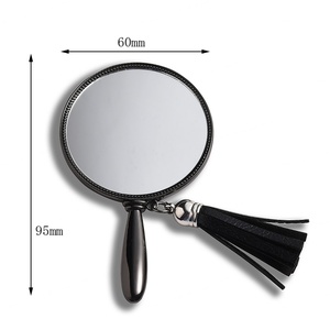 Zinc Alloy Metal Customized Portable Hand Held Vanity Pocket Makeup Mirror With PU Pouch - Product Image 4