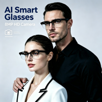 Las Mejores Gafas Inteligentes T200B, Llamadas BT, Asistente de Voz con IA, Traducción en Tiempo Real, Compatibles con Sistemas IOS y Android, Gafas con IA