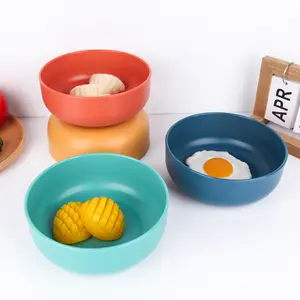 Hot Selling Eco-Friendly Fruit Salad Soup Food Bowl Microwavable Wheat Straw Plastic Bowls