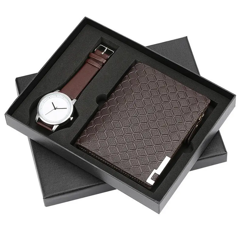 도매 맞춤형 선물 지갑 시계 세트 라이트 럭셔리 프로모션 남성 비즈니스 기업 선물 세트
