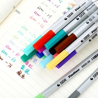 Marqueurs permanents STA Extra Fine 0,4 mm, 26 couleurs vives pour le dessin, le croquis et l'utilisation au bureau