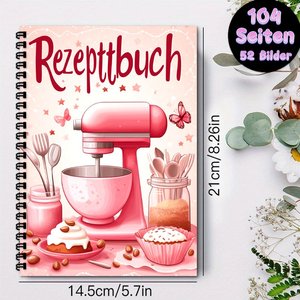 دفتر وصفات حلزوني بتصميم باستيل حلو، هدية لمحبي الطبخ، لتخطيط الوجبات، ورق سميك - Product Image 3