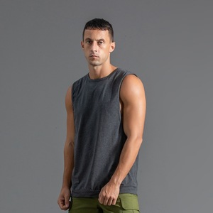 Coton Confortable Sans Manches Hommes Débardeurs Fitness Drop Arms Singlet Chemise Bodybuilding Workout Gym Chemises - Product Image 6