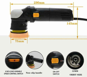 <span class=keywords><strong>Polisseuse</strong></span> de voiture électrique <span class=keywords><strong>mini</strong></span> puissante 500W 110-240V avec tampon de polissage sans poussière 75mm, plaque de support de 3 pouces, double action - Product Image 1