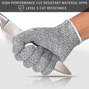 Guantes Anticorte de Grado Alimenticio Nivel 5 - Guantes de Seguridad de Cocina Reutilizables de HPPE para Abrir Ostras, Cortar Carne y Alimentos - Product Image 2